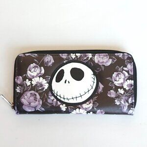 Nightmare Before Christmas Jack Skellington floral print zip-around wallet